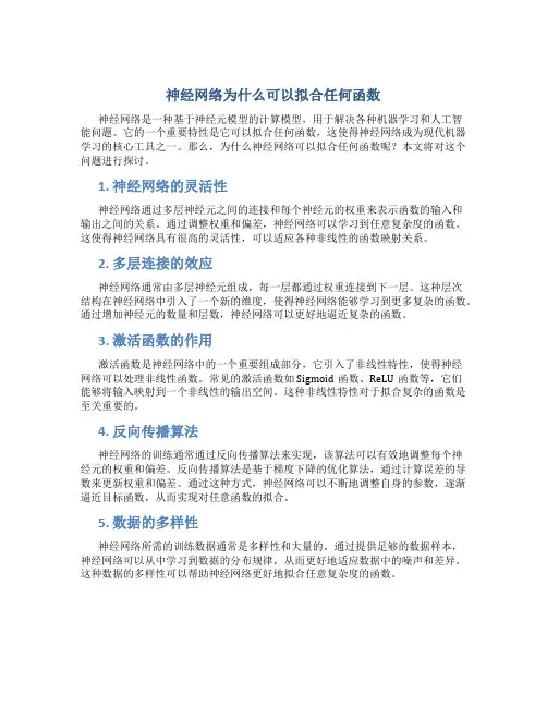 神经网络为什么可以拟合任何函数