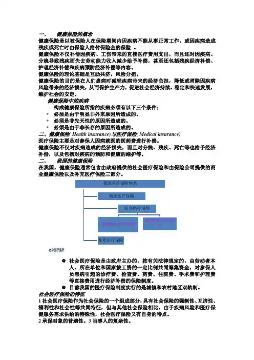 健康保险的概念