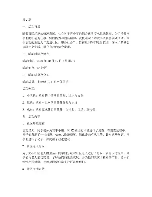 小队社会实践活动记录(3篇)