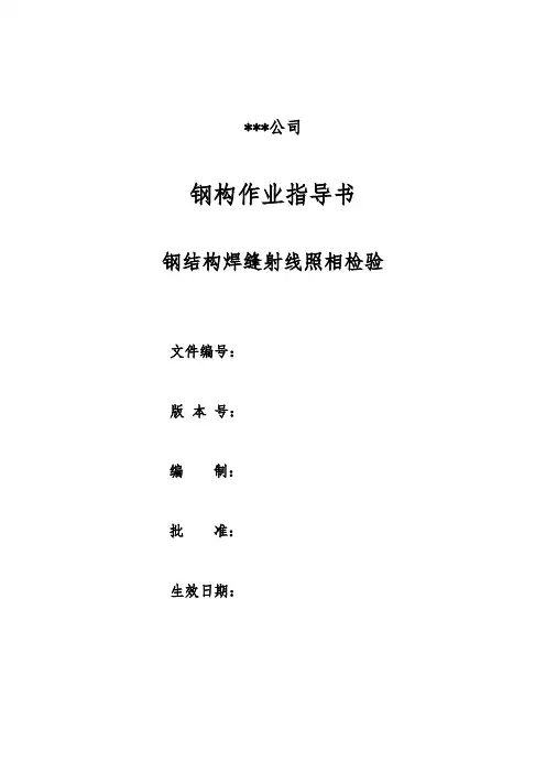 钢结构焊缝射线照相检验实施细则
