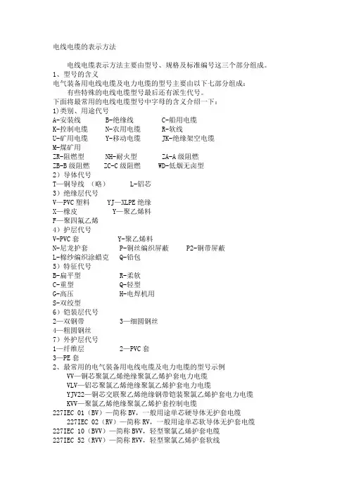电线电缆的表示方法