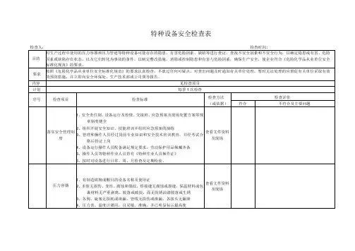 特种设备专项安全检查表