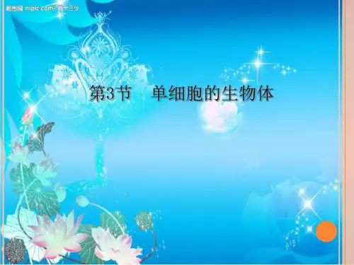 2019生物七年级苏教版上册 第2单元第四章 第3节 单细胞的生物体(共33张PPT)教育精品.ppt