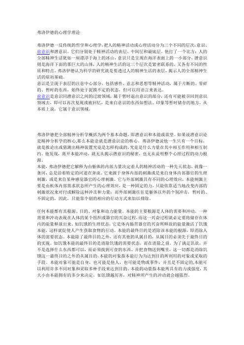 弗洛伊德的心理学理论