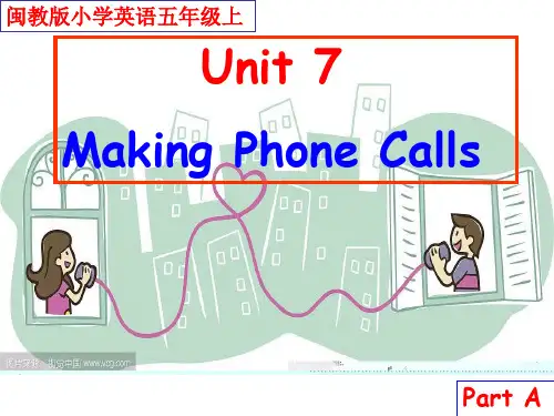 最新闽教版 小学英语 五年级上 Unit 7 Making Phone Calls Part A