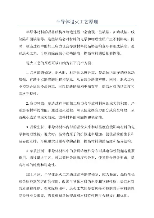 半导体退火工艺原理