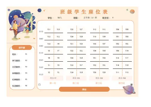 班级学生座位表