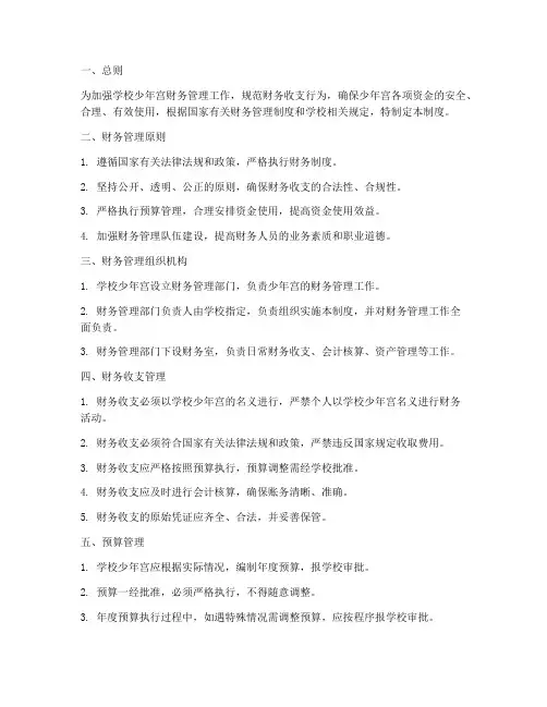 学校少年宫财务管理制度