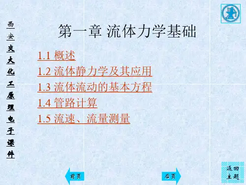 化工原理第一章 流体力学基础.