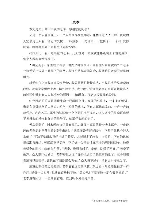 老李_高一小说