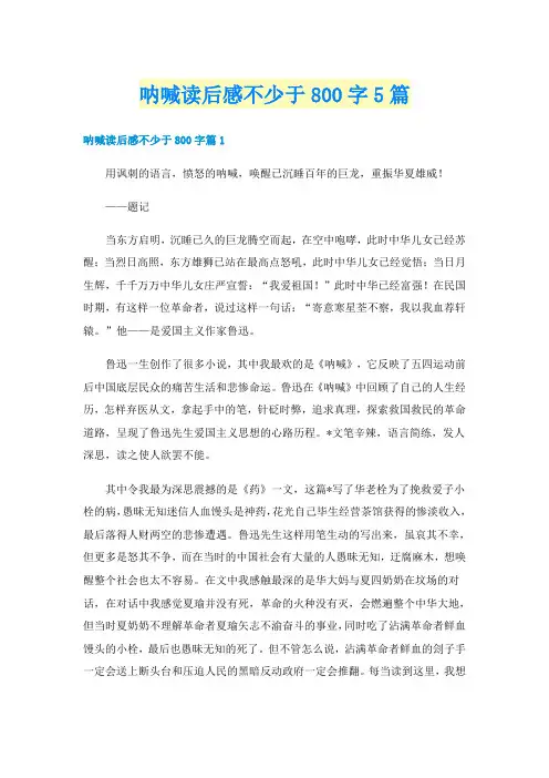 呐喊读后感不少于800字5篇