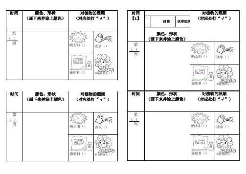 幼儿园植物生长观察记录表
