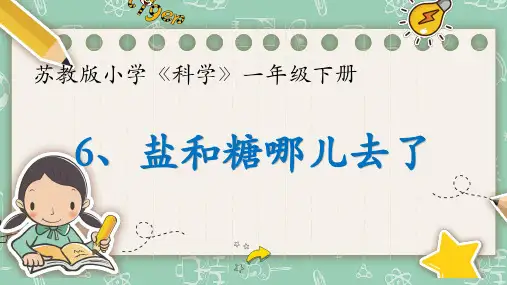 苏教版一年下册科学6盐和糖哪儿去了课件