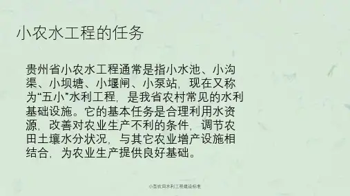 小型农田水利工程建设标准课件