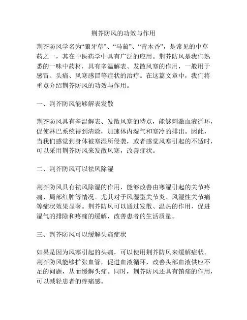 荆芥防风的功效与作用