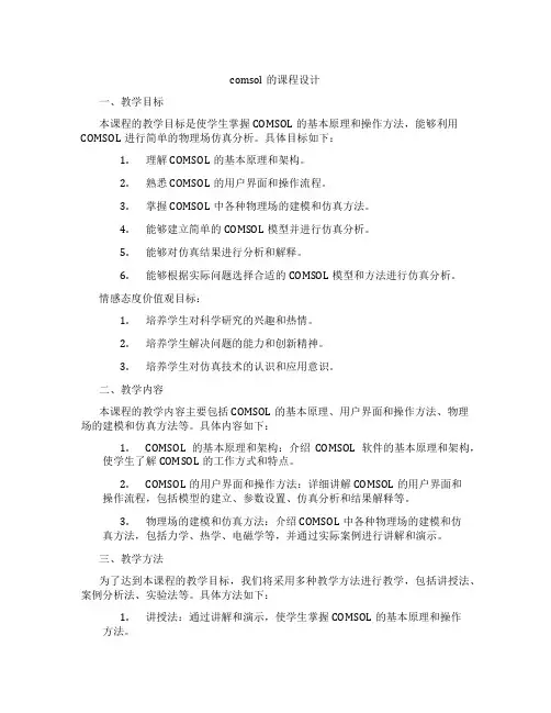 comsol的课程设计