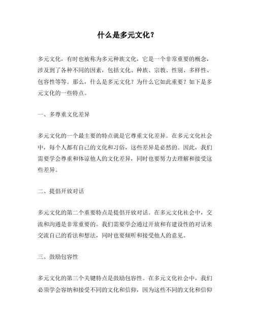 什么是多元文化？