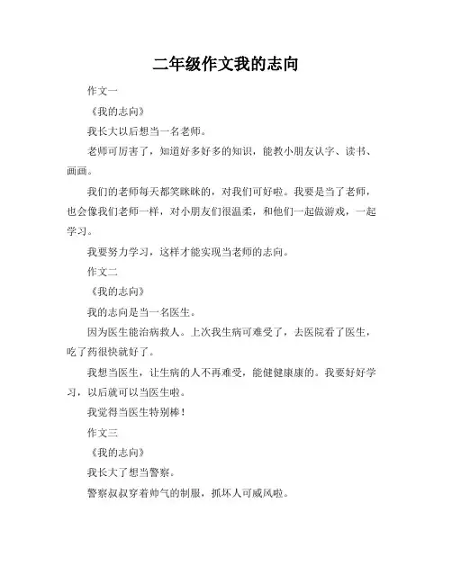 二年级作文我的志向