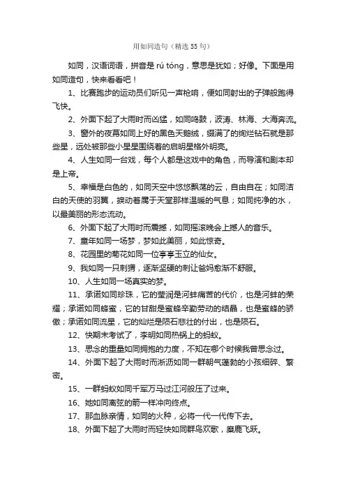 用如同造句（精选55句）