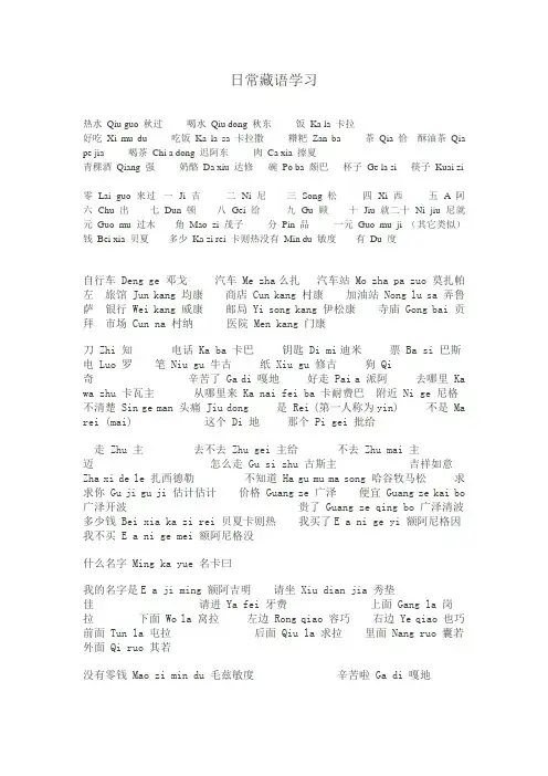 日常藏语学习[1] 2
