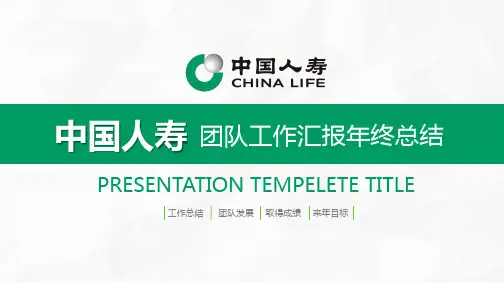中国人寿保险团队组织发展介绍业绩成果汇报PPT模板(下载后可编辑)