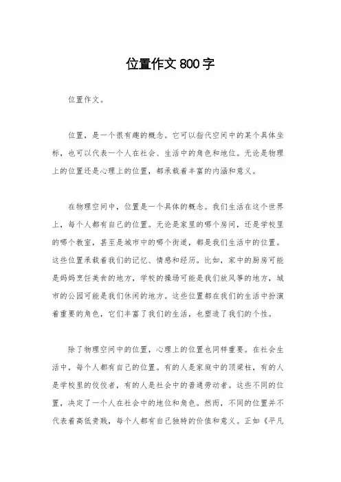 位置作文800字