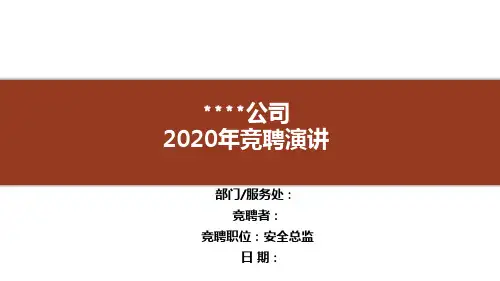 【课件】安全总监竞聘汇报课件(15页)