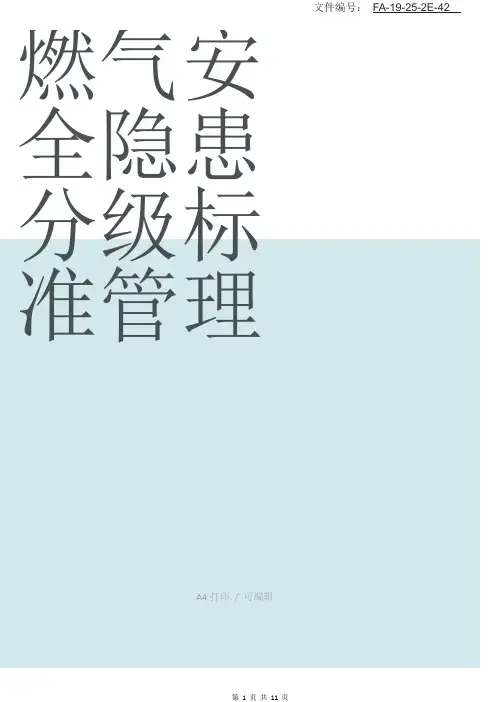 整理燃气安全隐患分级标准管理