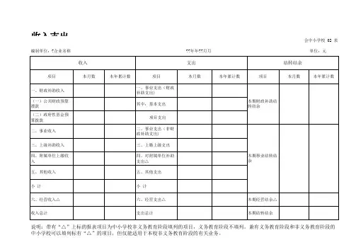 中小学校收入支出总表(月)