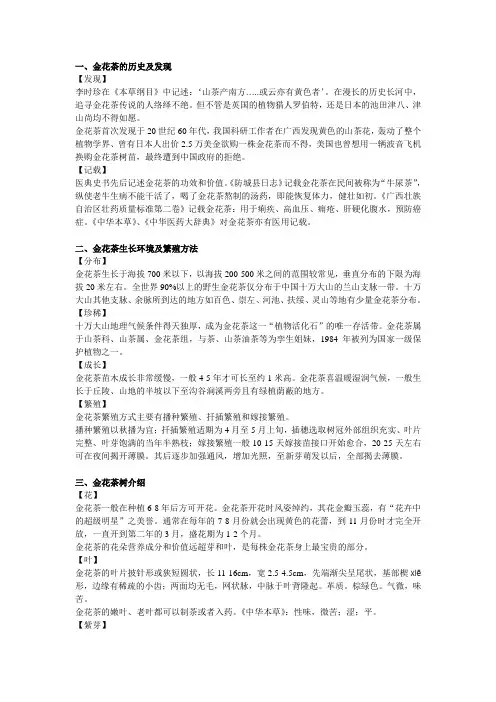 金花茶知识了解