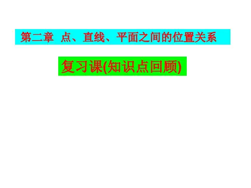 2019-2020年人教版必修二数学第二章复习ppt课件