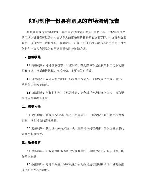 如何制作一份具有洞见的市场调研报告