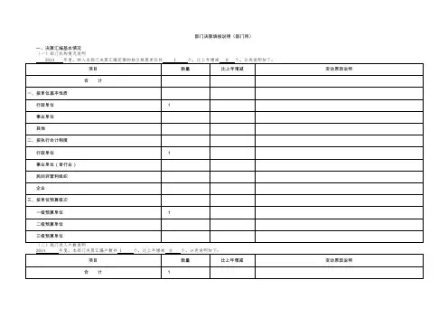 部门决算填报说明部门用