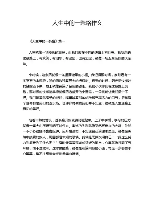 人生中的一条路作文