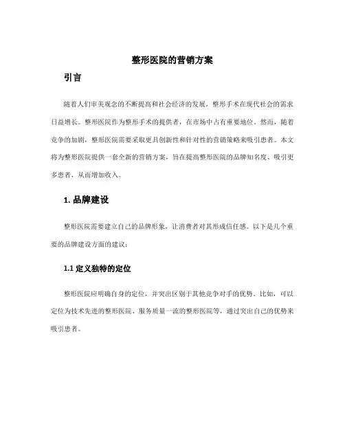 整形医院的营销方案