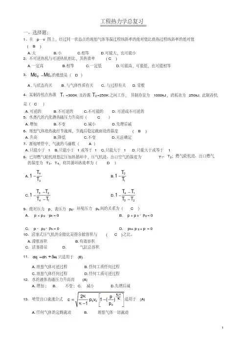 工程热力学复习资料-精选.pdf