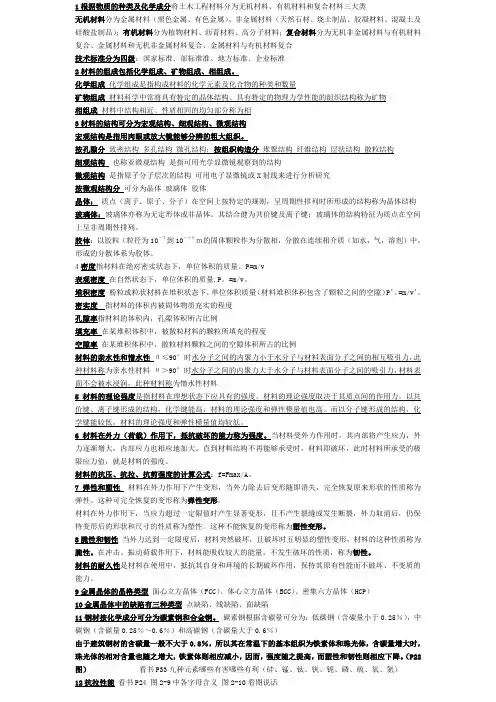 土木工程材料考试必备考点