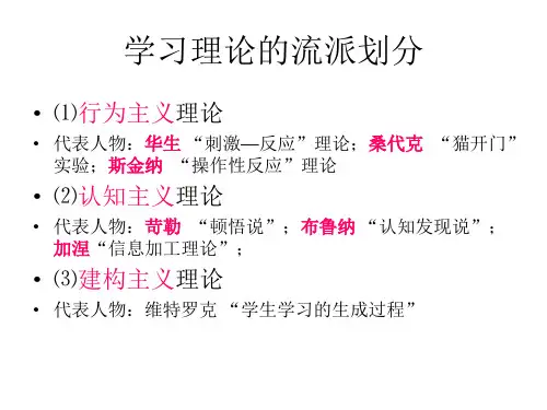 学习理论不同流派