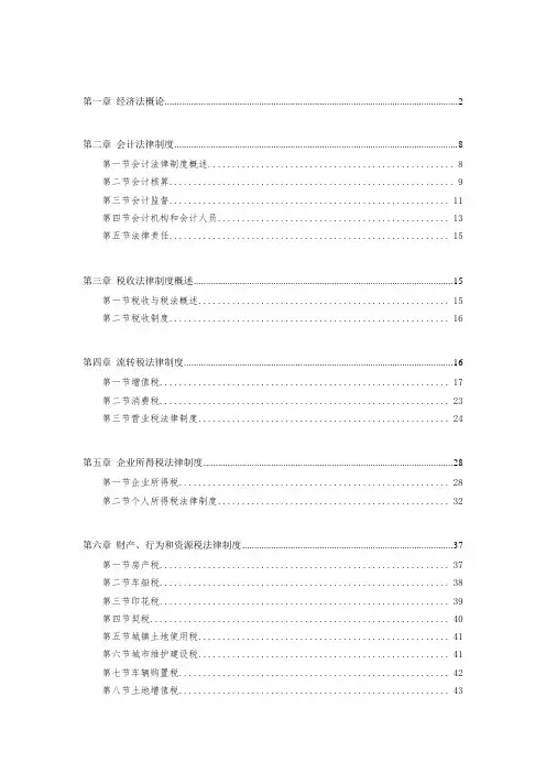 经济法基础知识梳理