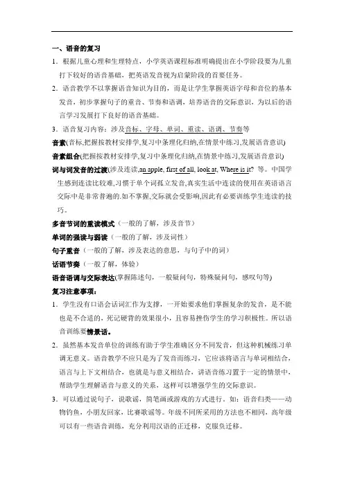 湘少版三年级英语下册小学英语复习方法