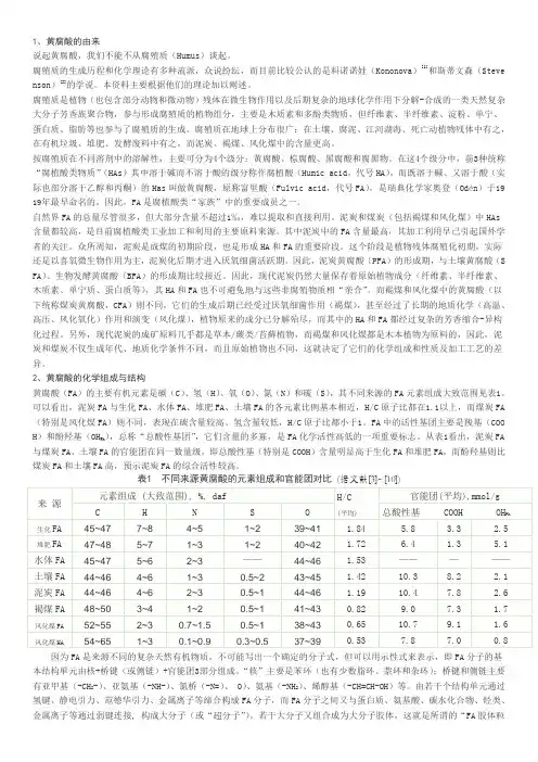 “矿源黄腐酸”与“生化腐植酸”区别