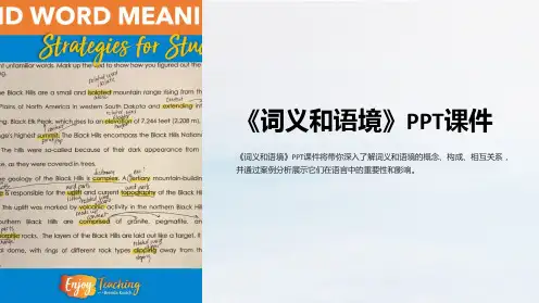 《词义和语境》课件