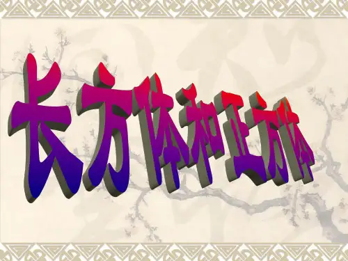 五年级奥数19讲：长方体和正方体