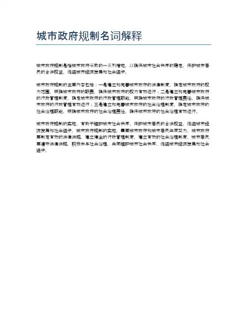 城市政府规制名词解释