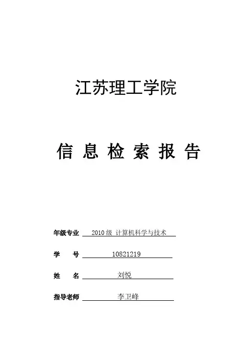 信息检索报告模板
