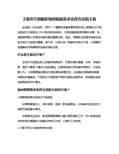 主板芯片组解析如何根据需求选择合适的主板
