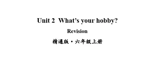 Unit 2 What's your hobby Revision课件人教精通版六年级英语上册