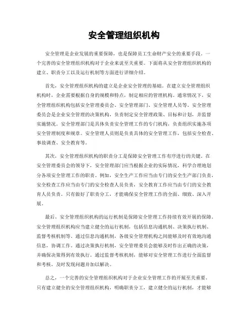 安全管理组织机构