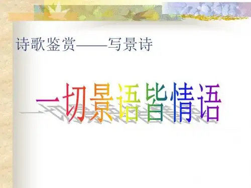 高考复习诗歌鉴赏(写景诗)ppt1