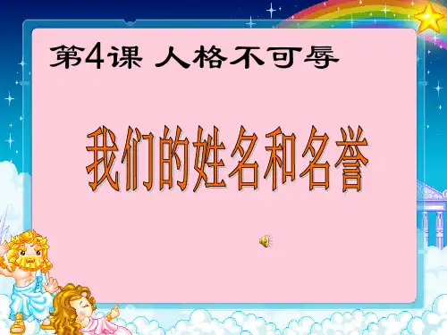 我们的姓名和名誉ppt优秀课件1 苏教版